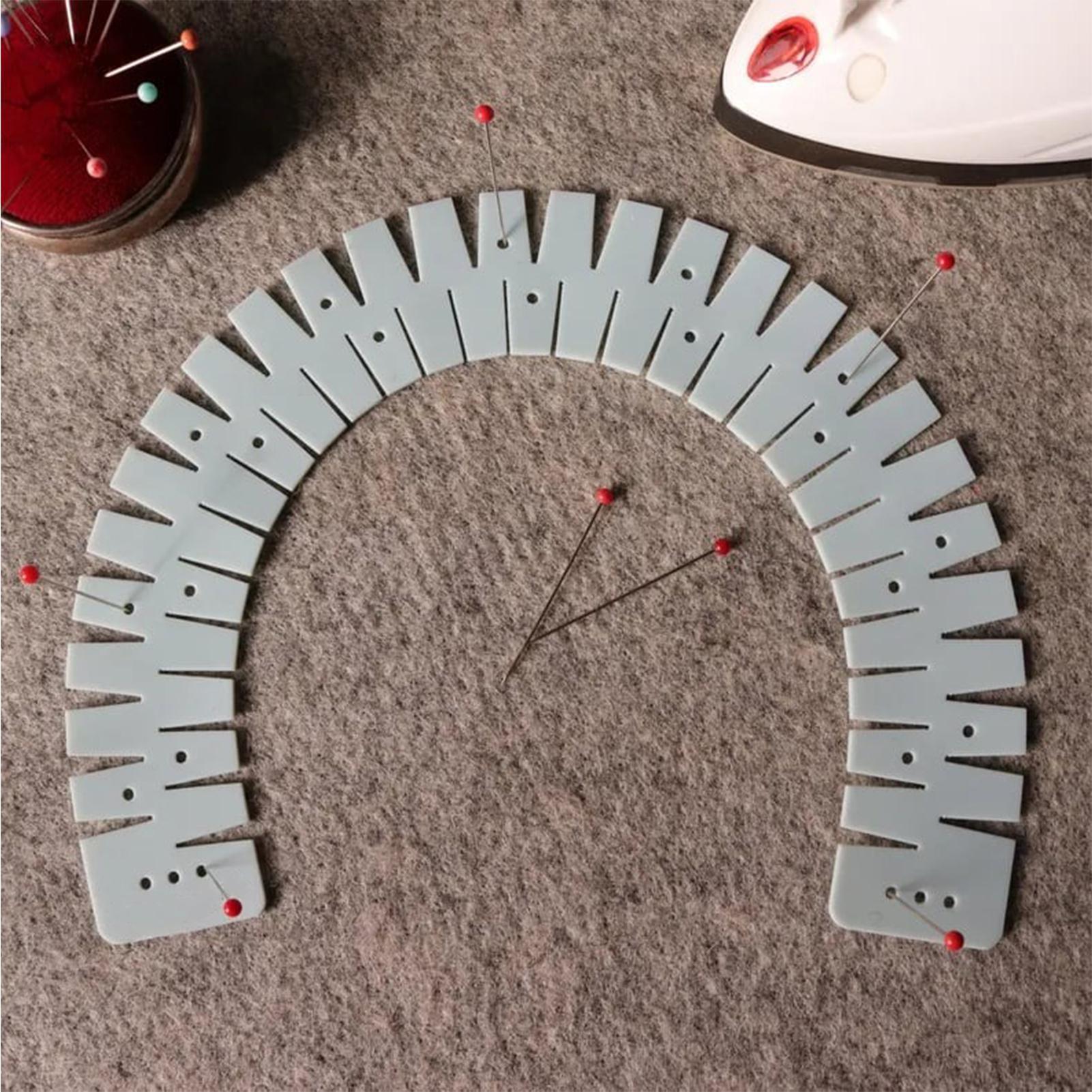 Sewing Hemming - Silicone Hemming Ruler with needles and