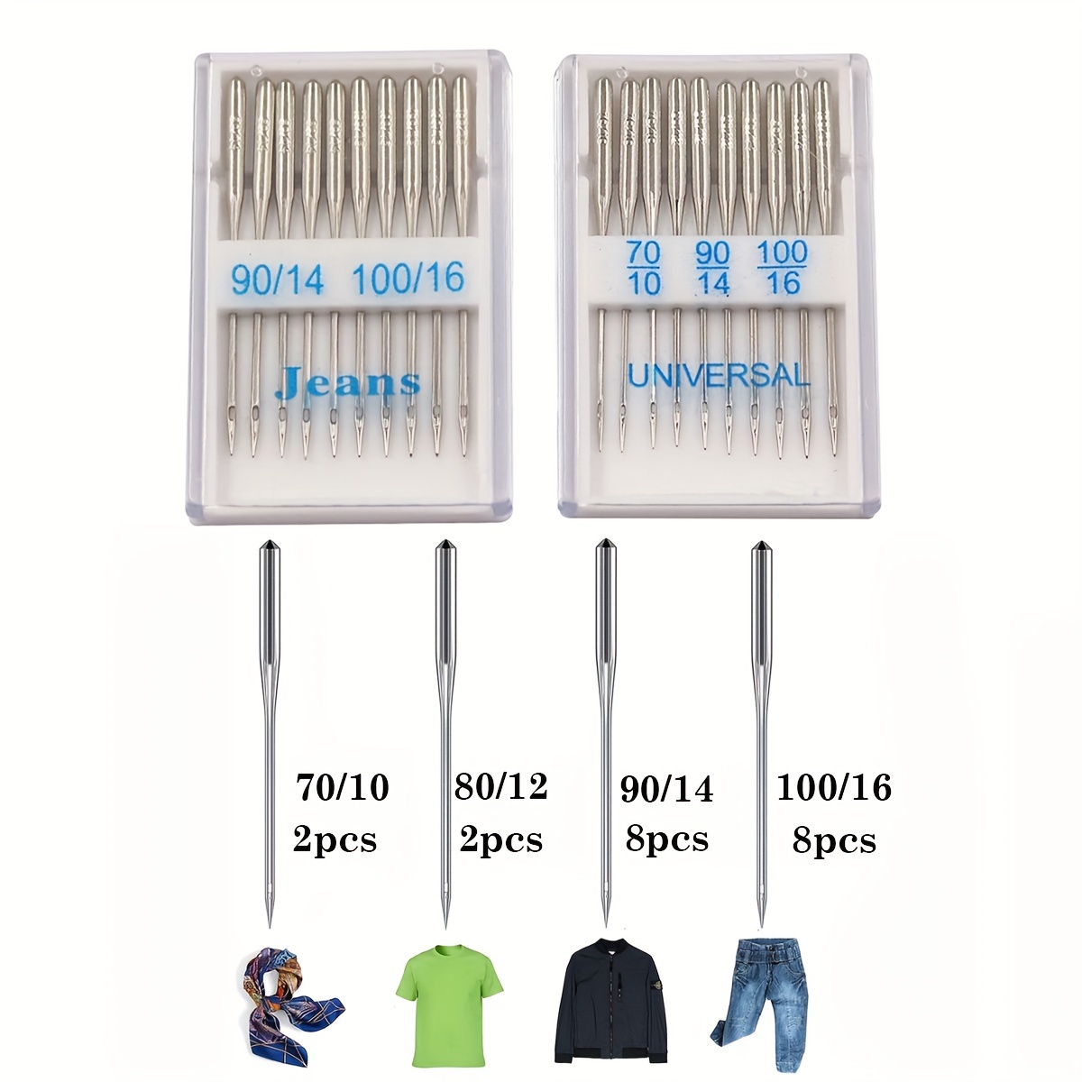 Twin Needle Stretch - 20-Piece Universal Sewing Machine Needles Set