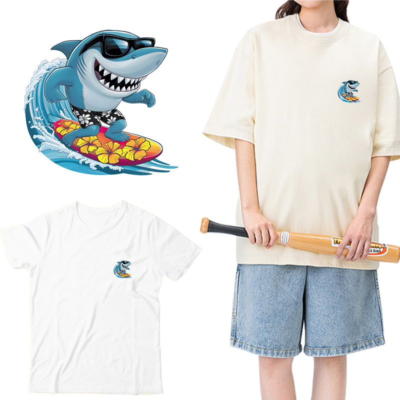 Interesting Sharks Surfing Iro - đánh giá và giá Iron On Patch