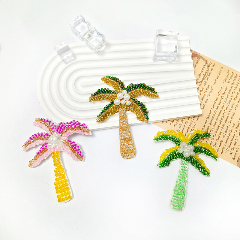 1Pc 3D Coconut Tree Beaded Pat - đánh giá và giá Iron On Patch