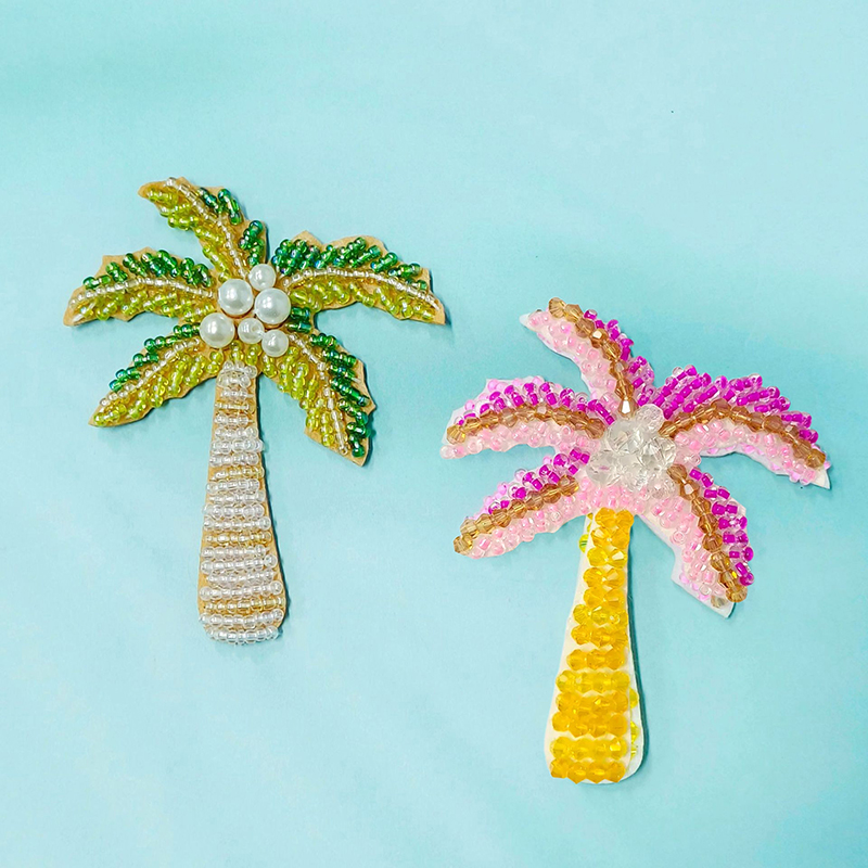 1Pc 3D Coconut Tree Beaded Pat - đánh giá và giá Iron On Patch