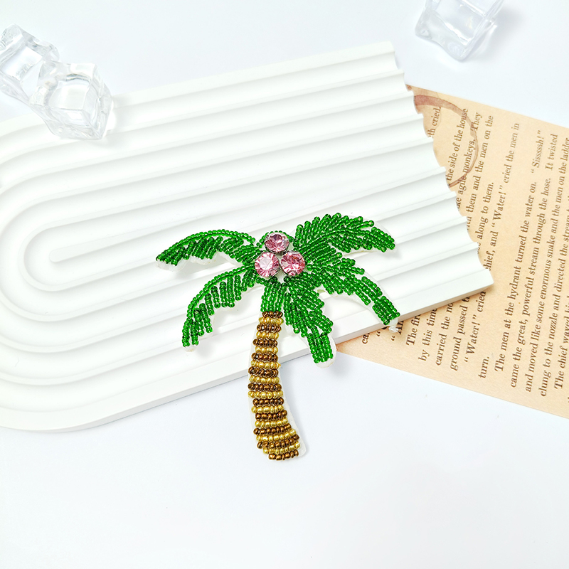 1Pc 3D Coconut Tree Beaded Pat - đánh giá và giá Iron On Patch