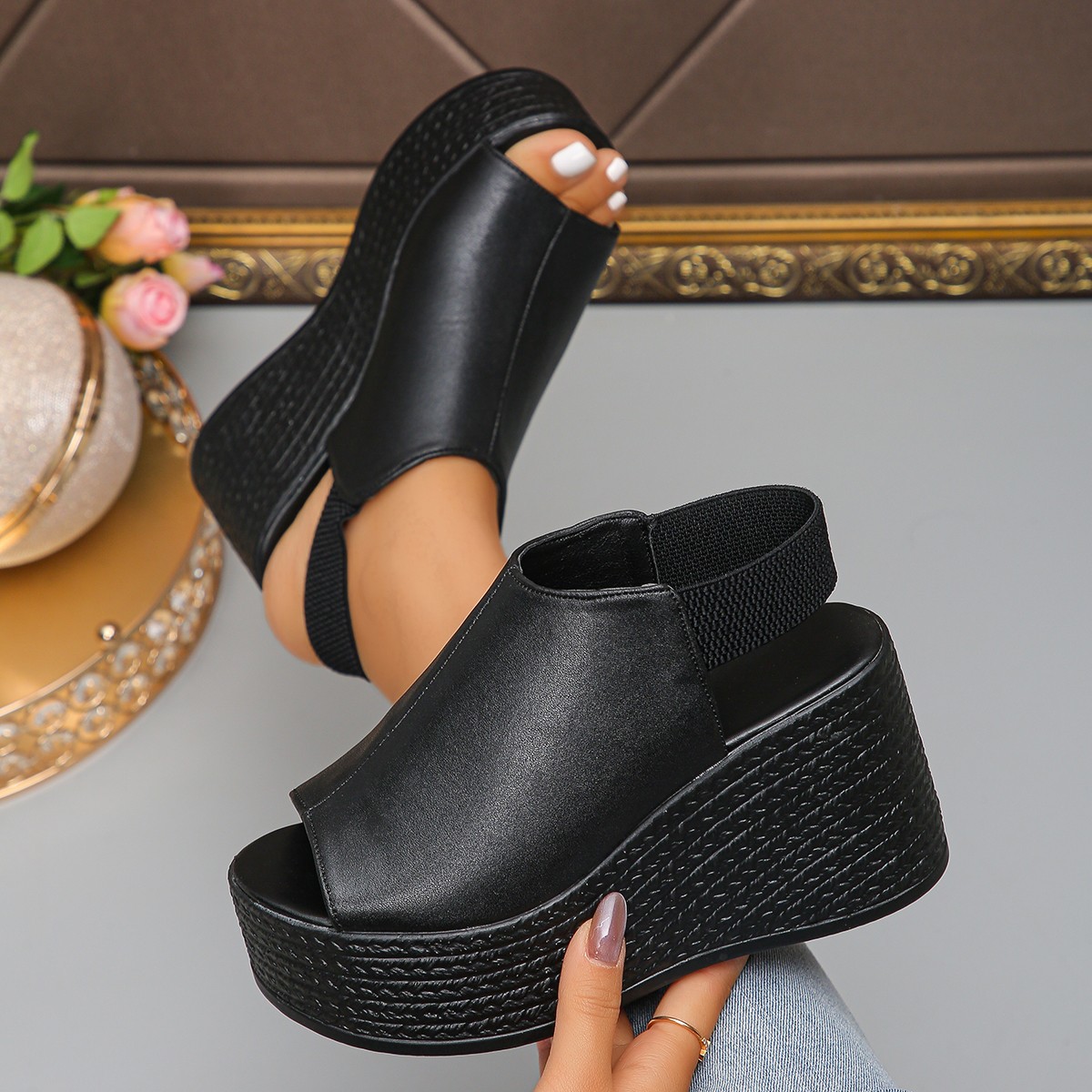 Women Sandals High Quality Sum - đánh giá và giá Elastic Waistband Roll